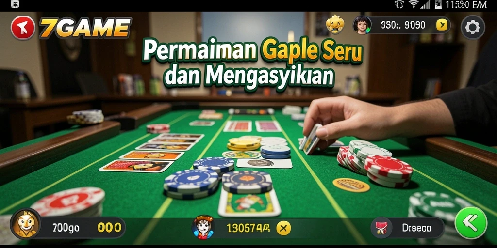 Screenshot gameplay Gaple menampilkan pertandingan seru antar pemain.
