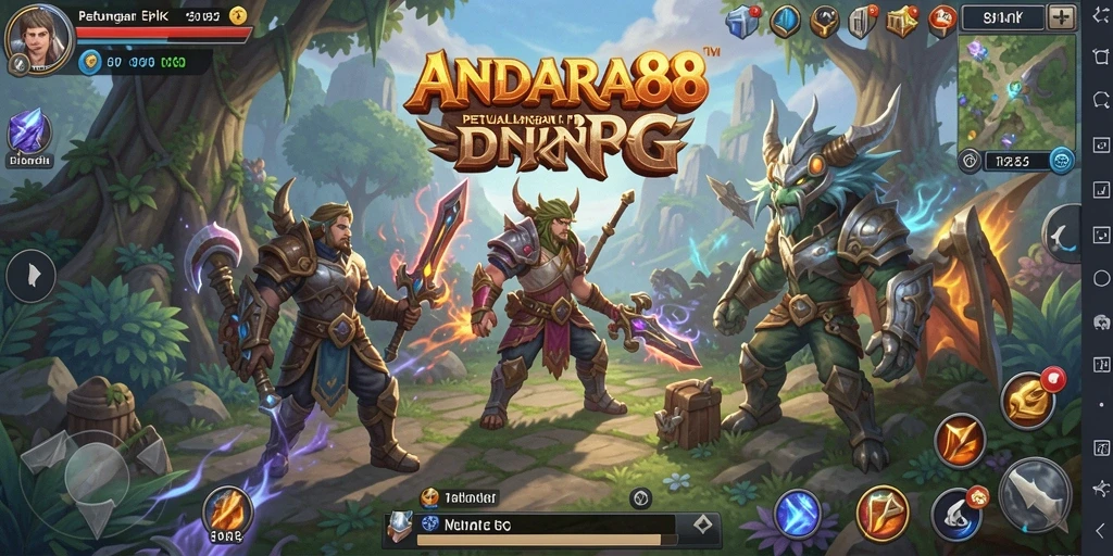 Tampilan penuh aksi dalam gameplay RPG ANDARA88.