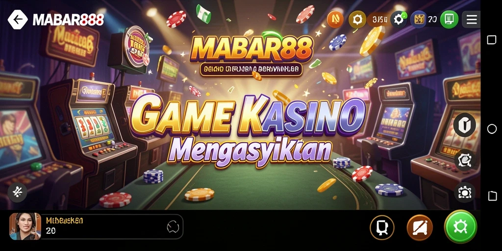 Screenshot utama MABAR88 menampilkan gameplay kasino yang seru.