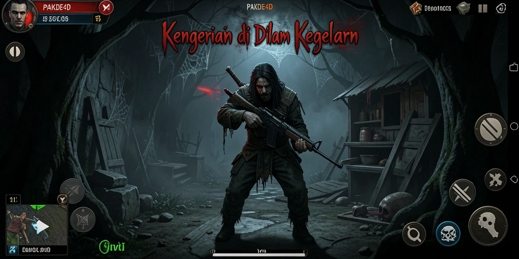 Screenshot menunjukkan suasana mencekam dalam gameplay PAKDE4D.